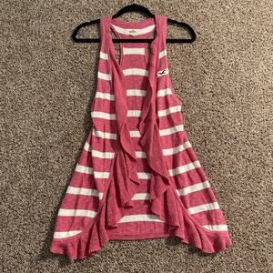 Hollister Sweater Vest Womens XS Striped Draped Open Front Casual Layer 00s Y2K